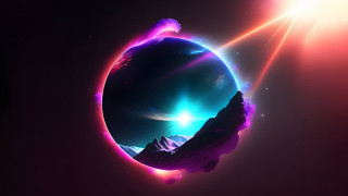 Colorful object center dark space - plasma free wallpaper for desktop