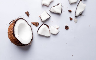 Half eaten coconut icing chocolate - white background free wallpaper for desktop