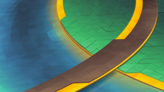 Curved road 3d abstract bauhaus - geometric abstract art free wallpaper for desktop