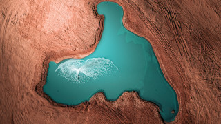 Lake desert wave land art - a large wave free wallpaper