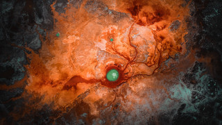 Green orange fire embers autumn - a green object free wallpaper