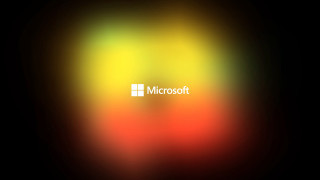 Black white microsoft logo red - blurry background free wallpaper