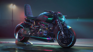 Futuristic motorcycle cyberpunk spotlight ambient - a futuristic motorcycle free wallpaper
