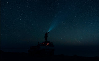 Night sky starry vehicle man - astrophotography free wallpaper