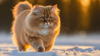 Cat snow light mountains renaissance - majestic free wallpaper