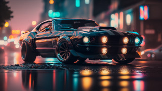 City street night car bokeh - traffic free wallpaper