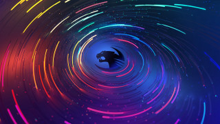 Black cat blue background colorful - turnaround free wallpaper for desktop