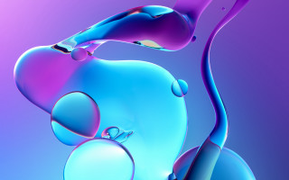 Blue pink gradient 3d balloon - beeple free wallpaper