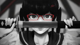 Woman glasses sword window red - artgerm free wallpaper