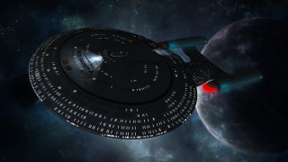 Galaxy spaceship aurora moon fireworks - free space wallpaper for desktop