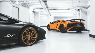 Orange sports cars garage white - rich color free wallpaper