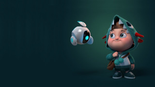 Cartoon boy looking robot blue - diego gisbert llorens free wallpaper for desktop