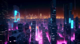 Cyberpunk city neon lights skyscrapers - cyberpunk city free wallpaper for desktop
