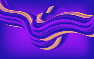 Purple yellow abstract wavy 3d - wavy free wallpaper