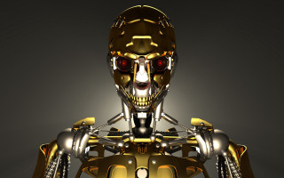Robot skull redeyes handships cybernetics - a pose free wallpaper