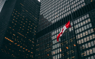 Canadian flag city night architecture - tall free wallpaper