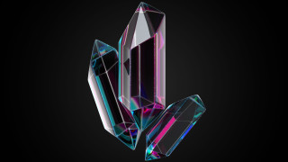 Crystal glow cubism gradient 3d - chromatic aberration free wallpaper