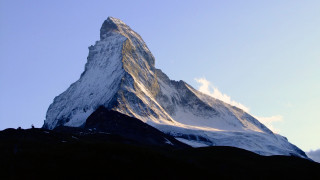 Mountain snow peak clouds blue 2 - peak in the background free wallpaper