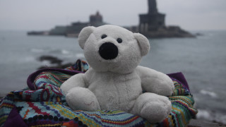 White teddy bear ocean lighthouse - a lighthouse in the distance free wallpaper