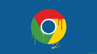 Google logo paint drop blue 2 - chrome free wallpaper