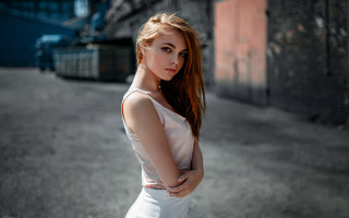 Elina karimova white dress city - a white dress free wallpaper for desktop