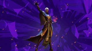 Man in costume stage shock - his hands in free wallpaper for desktop