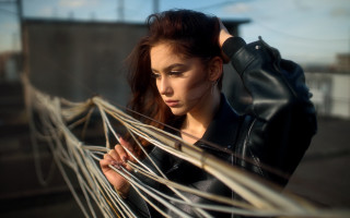 Woman leather jacket hammock sun - a leather jacket free wallpaper