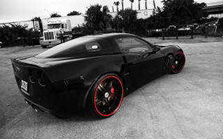 Black sports car red rims 11 - red rim free wallpaper