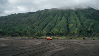 Truck mountains cloudy sky forest - a truck free wallpaper for desktop