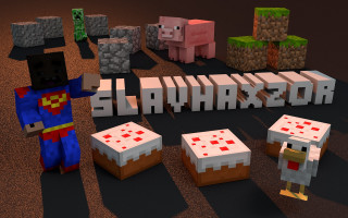 Minecraft characters group slaynarsor sign - smooth free wallpaper