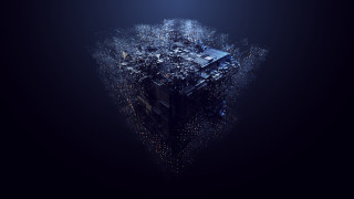 Cityscape night moonlight fireworks aurora - generative art free wallpaper for desktop