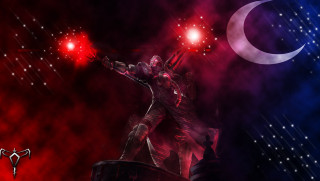 Man sword stage moon stars - a moon in the background free wallpaper