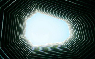 Sky hexagonal structure light space - a view of the sky free wallpaper