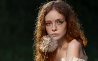 Red hair dandelion portrait elina - preraphaelitism free wallpaper