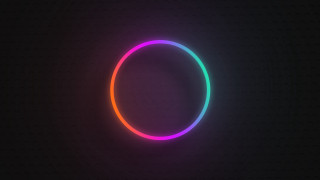 Neon circle black background synchromism - neon light free wallpaper