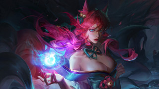 Pink haired fox vastaya glowing - ball free wallpaper