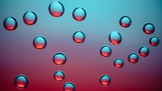 Water droplets bubble blowing raytraced - free rain wallpaper for desktop