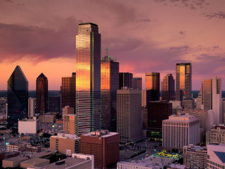 City skyline tall buildings sunset 2 - tall free wallpaper