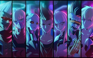 Cyberpunk anime girls moon space - cyberpunk style free wallpaper