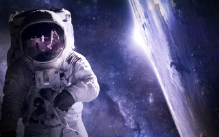 Astronaut space stars bright light - an astronaut free wallpaper