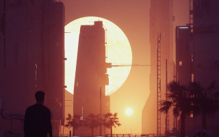 City sunset silhouette mountain palm - filip hodas free wallpaper for desktop