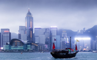 Boat city night fog architecture - adrian zingg free wallpaper for desktop