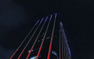 Tall building sky background neon - elsa bleda free wallpaper