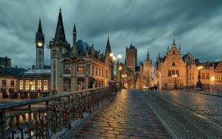 City bridge clocktower night gothic - the younger free wallpaper