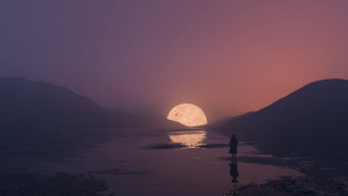 Beach fullmoon mountains water night - filip hodas free wallpaper for desktop