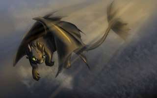 Dragon flying light shining anato - a cartoon of a dragon free wallpaper