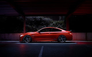 Red car parking lot night 6 - its light free wallpaper for desktop