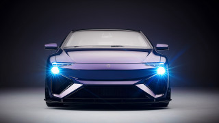 Car headlights hood dark lighting - intimidating free wallpaper