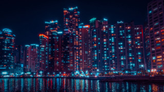 City skyline night river bridge 14 - choi buk free wallpaper