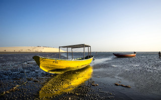 Yellow boat beach man cloud - top of a beach next free wallpaper for desktop